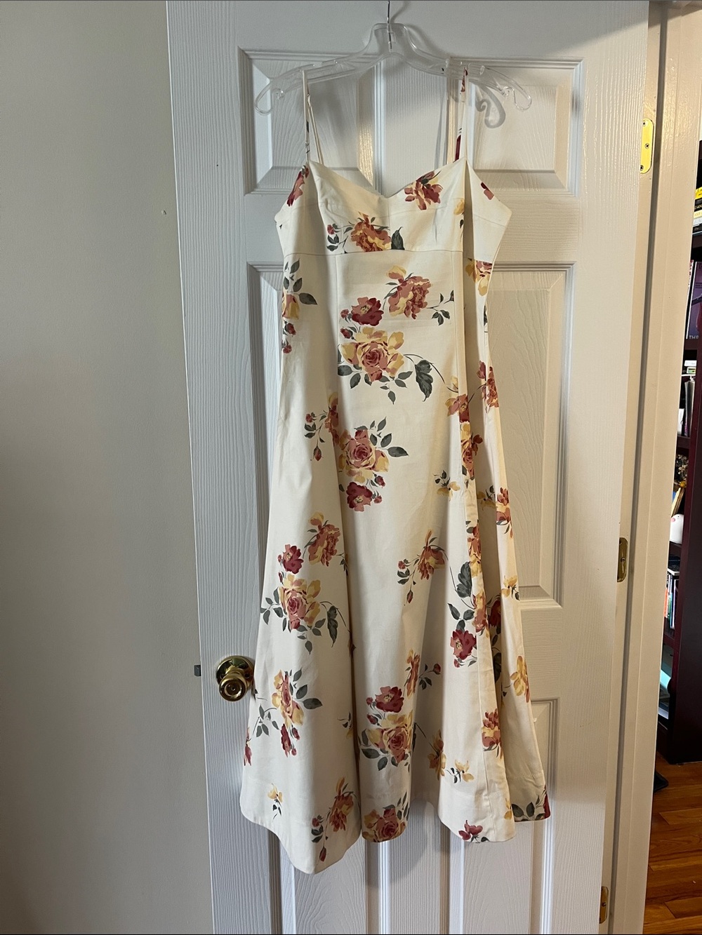 Reformation - Kailani Dress - Cream Midi Dress with Rose Floral Print - Picture 2 of 4